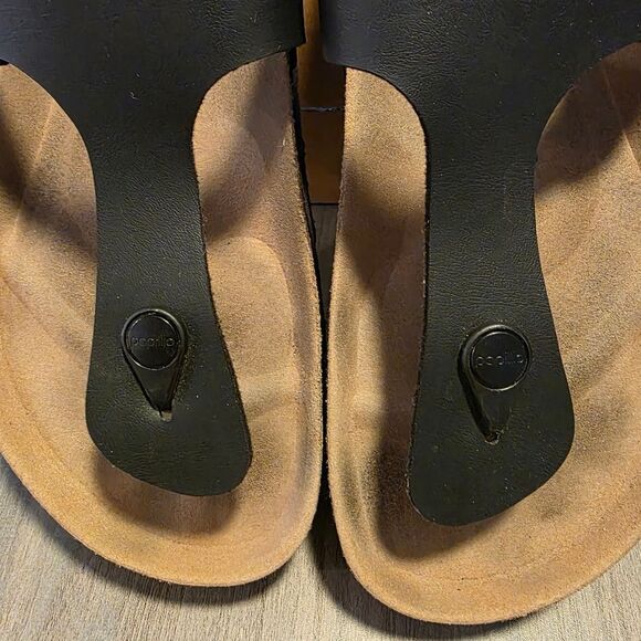 Birkenstocks Gizeh Grooved Black and Tan Platform Sandals Size 41 - Picture 16 of 16